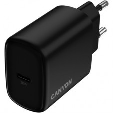 Зарядний пристрій Canyon OnCharge 200 20 W 1xPD EU Black (CNE-CHA200-11) - Фото