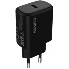 Зарядний пристрій Canyon OnCharge 200 20 W 1xPD EU Black (CNE-CHA200-11) - Фото