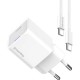 Зарядний пристрій ColorWay GaN Mini 25 W PD Port PPS USB-C white cable Type-C (CW-CHS052PDC-WT)