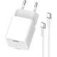 Зарядний пристрій ColorWay GaN Mini 25 W PD Port PPS USB-C white cable Type-C (CW-CHS052PDC-WT)