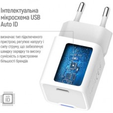 Зарядний пристрій ColorWay GaN Mini 35 W PD Port PPS USB-C white cable Type-C (CW-CHS056PDC-WT) - Фото