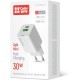Зарядное устройство ColorWay GaN Mini 30W PD Port PPS USB (Type-C PD + USB QC4.0) white (CW-CHS053PD-WT)