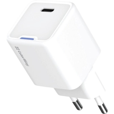Зарядний пристрій ColorWay GaN Mini 30 W PD Port PPS USB-C white (CW-CHS054PD-WT)