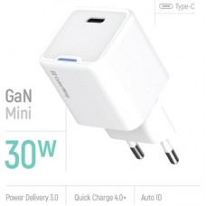 Зарядний пристрій ColorWay GaN Mini 30 W PD Port PPS USB-C white (CW-CHS054PD-WT) - Фото