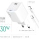 Зарядний пристрій ColorWay GaN Mini 30 W PD Port PPS USB-C white + cable Type-C (CW-CHS054PDC-WT)