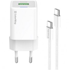Зарядное устройство ColorWay GaN Mini 35W PD Port PPS USB (Type-C PD + USB QC4.0) cable Type-C - Фото