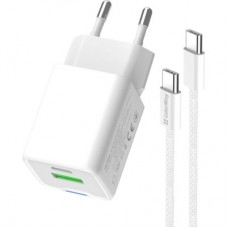 Зарядное устройство ColorWay GaN Mini 35W PD Port PPS USB (Type-C PD + USB QC4.0) cable Type-C - Фото