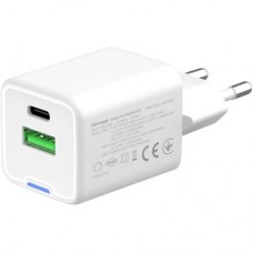 Зарядний пристрій ColorWay GaN Mini 35 W PD Port PPS USB (Type-C PD + USB QC4.0) white (CW-CHS055PD-WT) - Фото