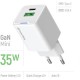 Зарядний пристрій ColorWay GaN Mini 35 W PD Port PPS USB (Type-C PD + USB QC4.0) white (CW-CHS055PD-WT)