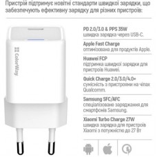 Зарядний пристрій ColorWay GaN Mini 35 W PD Port PPS USB-C white (CW-CHS056PD-WT) - Фото