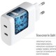 Зарядное устройство ColorWay GaN Mini 50W PD Port PPS USB (Type-C PD 30W + Type-C PD 20W) white