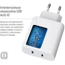 Зарядное устройство ColorWay GaN Mini 50W PD Port PPS USB (Type-C PD 30W + Type-C PD 20W) white - Фото