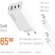 Зарядное устройство ColorWay GaN Mini 65W PD Port PPS USB (USB-2C1A) cable Type-C&Lightning (CW-CHS058PDCL-WT)