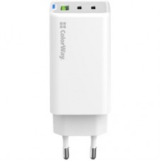 Зарядний пристрій ColorWay GaN Mini 65 W PD Port PPS USB (USB-2C1A) white (CW-CHS058PD-WT) - Фото