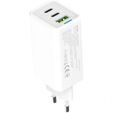 Зарядний пристрій ColorWay GaN Mini 65 W PD Port PPS USB (USB-2C1A) white (CW-CHS058PD-WT) - Фото