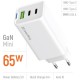 Зарядний пристрій ColorWay GaN Mini 65 W PD Port PPS USB (USB-2C1A) white (CW-CHS058PD-WT)