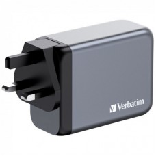 Зарядний пристрій Verbatim GaN 200 W 4 ports (2xUSB-C-100 W, USB-C-65 W/USB-A -3.0) (32204) - Фото