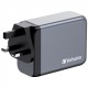 Зарядное устройство Verbatim GaN 200 W 4 ports (2xUSB-C-100 W,USB-C-65 W /USB-A -3.0) (32204)
