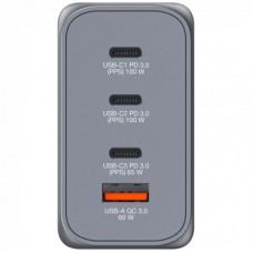 Зарядний пристрій Verbatim GaN 200 W 4 ports (2xUSB-C-100 W, USB-C-65 W/USB-A -3.0) (32204) - Фото