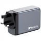 Зарядний пристрій Verbatim GaN 240 W 4 ports (USB-C-140 W, USB-C-100 W, USB-C-65 W/USB-A-3.0) (32205)
