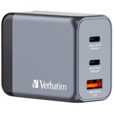 Зарядное устройство Verbatim GaN 65 W 3 ports (2xUSB-C-65 W /USB-A -3.0) (32201)