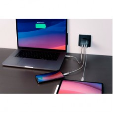 Зарядний пристрій Verbatim GaN 65 W 3 ports (2xUSB-C-65 W/USB-A-3.0) (32201) - Фото