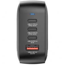 Зарядний пристрій Verbatim MiniGaN 100 W 4 ports (3xUSB-C/1xUSB-A) (32231) - Фото