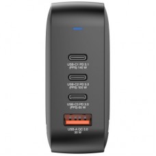 Зарядний пристрій Verbatim MiniGaN 165 W 4 ports (3xUSB-C/1xUSB-A) (32216) - Фото