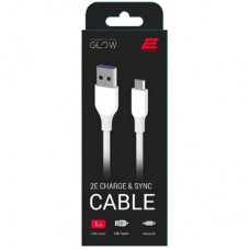 Дата кабель USB 2.0 AM to Micro 5P 1.0m Glow white 2E (2E-CCAM-WH_) - Фото
