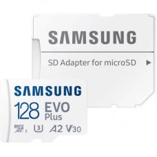 Картка пам'яті Samsung 128 GB microSDXC Class 10 UHS-I U3 V30 A2 EVO Plus+SD Adapte (MC128SA/EU) - Фото