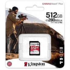 Карта памяти Kingston 512GB SDXC class 10 UHS-II U3 Canvas React Plus (SDR2V6/512GB) - Фото