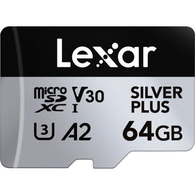 Картка пам'яті Lexar 64 GB microSDXC class 10 UHS-I U3 V30 A2 Professional Silver (LMSSIPL064G-BNANG)