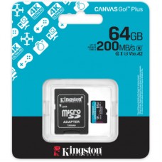 Картка пам'яті Kingston 64 GB microSDXC сlass 10 UHS-I U3 V30 A2 Canvas Go Plus G4 (SDCG4/64GB) - Фото