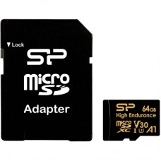 Карта памяти Silicon Power 64GB microSDXC class 10 UHS-I U3 V30 A1 High Endurance (SP064GBSTXDV3V1HSP) - Фото