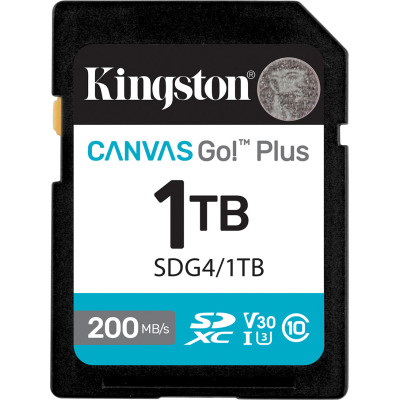 Картка пам'яті Kingston 1 TB SDXC сlass 10 UHS-I U3 V30 Canvas Go Plus G4 (SDG4/1TB)