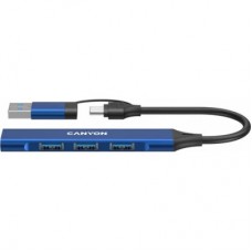 Концентратор Canyon hub DS-02 4in1 USB-A/C Blue (CNS-TDS02BL) - Фото