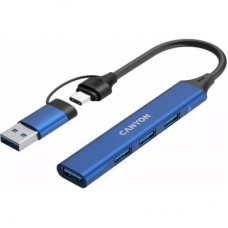 Концентратор Canyon hub DS-02 4in1 USB-A/C Blue (CNS-TDS02BL) - Фото