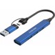 Концентратор Canyon hub DS-02 4in1 USB-A/C Blue (CNS-TDS02BL)