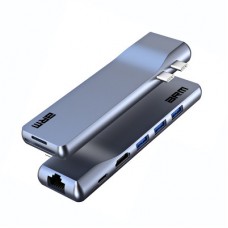 Концентратор Armorstandart For MacBook M-Series HDMI 4K, RJ45, PD, 3USB, SD, microSD Grey (ARM69367) Концентратор Armorstandart For MacBook M-Series HDMI 4K, RJ45, PD, 3USB, SD, microSD Grey (ARM69367) - Фото