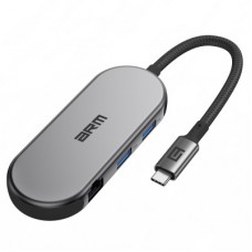 Концентратор Armorstandart USB-C to HDMI 4K, RJ45, PD, 2USB, SD, microSD Grey (ARM69365) Концентратор Armorstandart USB-C to HDMI 4K, RJ45, PD, 2USB, SD, microSD Grey (ARM69365) - Фото