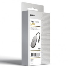 Концентратор Armorstandart USB-C to HDMI 4K, RJ45, PD, 2USB, SD, microSD Grey (ARM69365) Концентратор Armorstandart USB-C to HDMI 4K, RJ45, PD, 2USB, SD, microSD Grey (ARM69365) - Фото