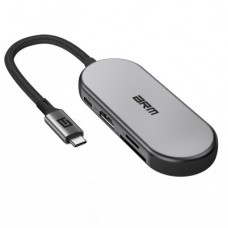 Концентратор Armorstandart USB-C to HDMI 4K, PD, 3USB, SD, microSD Grey (ARM69366) Концентратор Armorstandart USB-C to HDMI 4K, PD, 3USB, SD, microSD Grey (ARM69366) - Фото