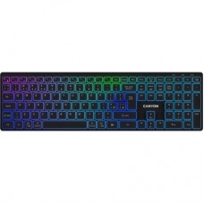 Клавиатура Canyon HKB-W11 Slim Dual Mode Wireless/Bluetooth RGB UA Black (CNS-HBTK11B) - Фото