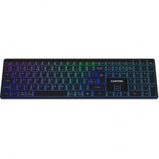 Клавиатура Canyon HKB-W11 Slim Dual Mode Wireless/Bluetooth RGB UA Black (CNS-HBTK11B) - Фото