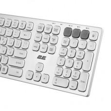 Клавіатура 2E KS270 109key Wireless UA Silver/White (2E-KS270WBWH_UA) - Фото