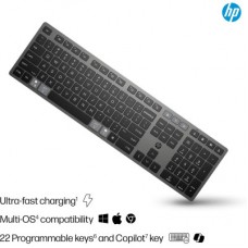 Клавиатура HP 720 Multi-Device Rechargeable Wireless/Bluetooth UA Black (9T5B1AA) - Фото