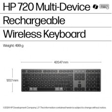 Клавиатура HP 720 Multi-Device Rechargeable Wireless/Bluetooth UA Black (9T5B1AA) - Фото