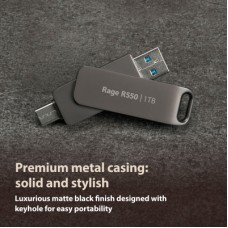 USB флеш накопитель Patriot 128GB Rage R550 Matte Black USB 3.2/Type-C (PE128GR550DSAD) - Фото