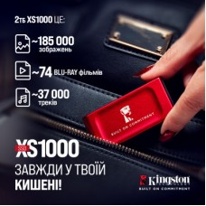 Накопитель SSD USB Type-C 2TB XS1000 Kingston (SXS1000R/2000GA) - Фото
