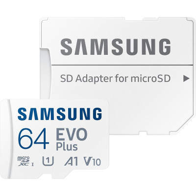 Картка пам'яті Samsung 64 GB microSD class 10 UHS-I U3 V30 A2 EVO Plus (MB-MC64SA/EU)